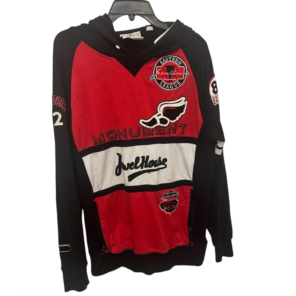 Jewelhouse Fleece Graphic Sweatshirt hoodie Red and Black preowned size XL